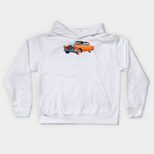 Colored Classic Car Design in Vibrant Vector Style Kids Hoodie